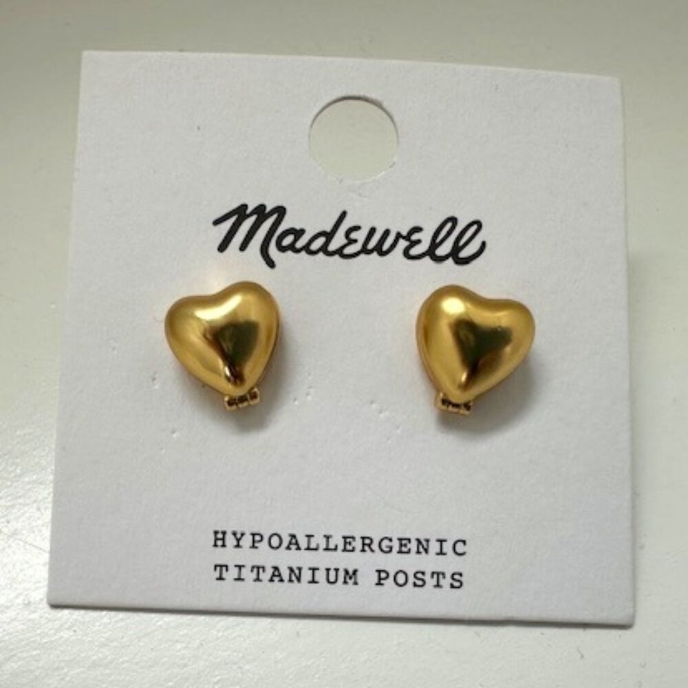Madewell Puffy Heart Locket Stud Earrings